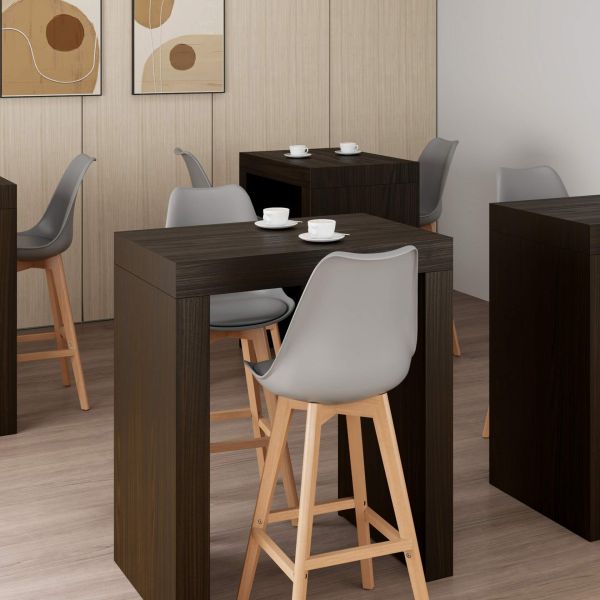 Evolution High Table 35.4 x 23.6 in, Dark Walnut set image 1