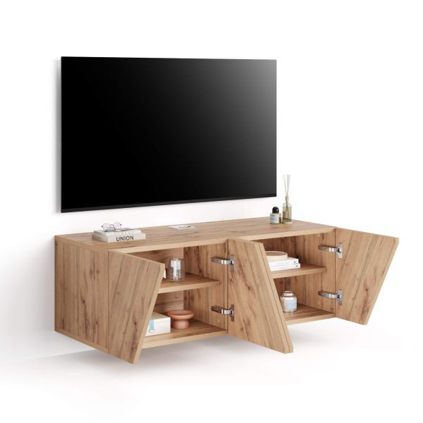 Emma Wall TV Unit with Door, Rustic Oak detail image 1