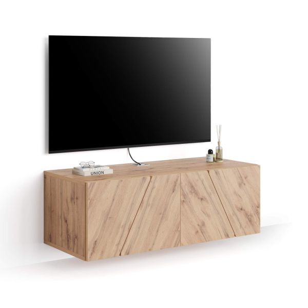 Emma Wall TV Unit with Door, Rustic Oak main image