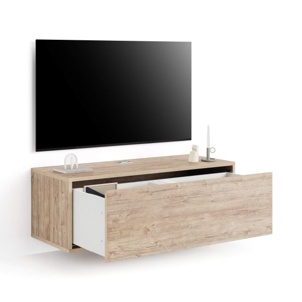 Iacopo Wall TV Unit with Drawer, Oak detail image 1