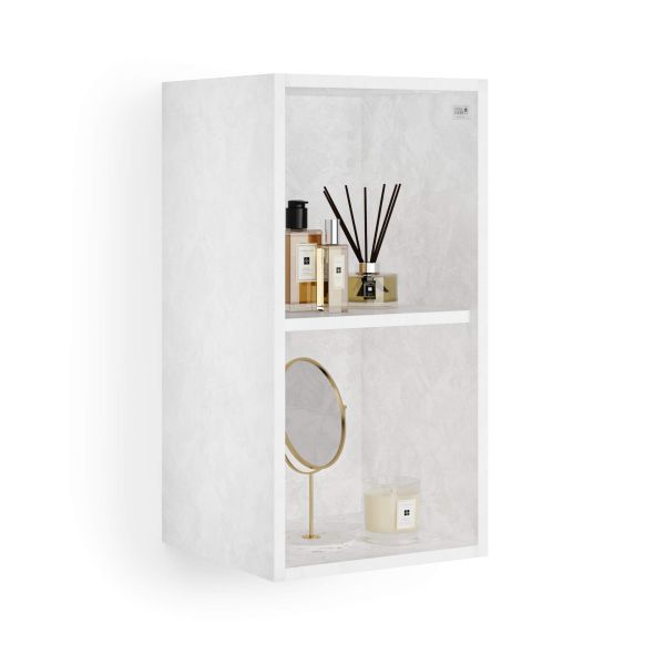 X Wall Unit 27.55 in Without Door, Concrete Effect, White detail image 1