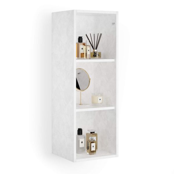 X Wall Unit 40.94 in Without Door, Concrete Effect, White detail image 1