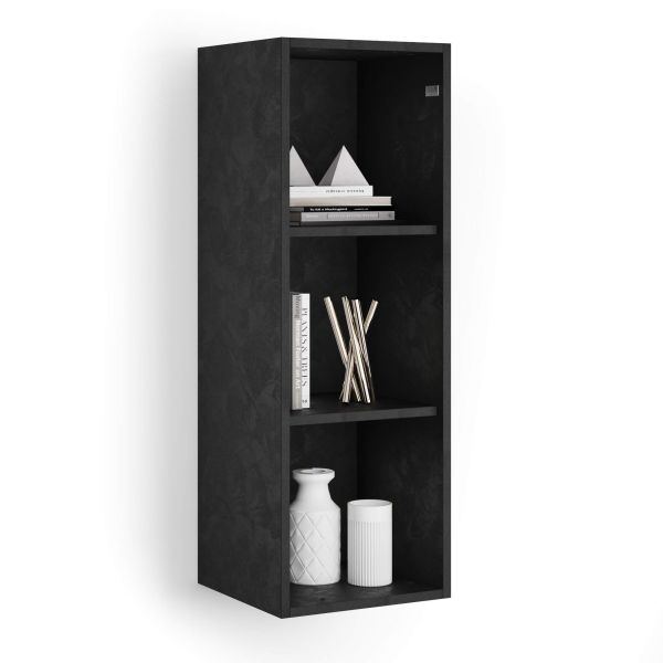 X Wall Unit 40.94 in Without Door, Concrete Effect, Black detail image 1