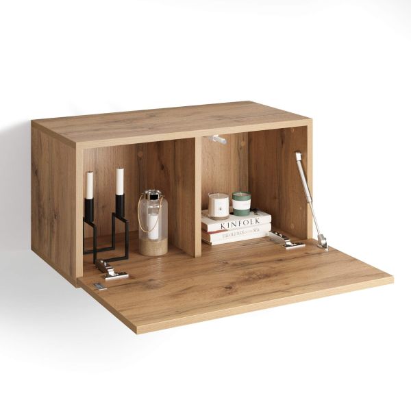 Easy Wall Unit 27.55 in, with Flap Door, Rustic Oak detail image 1