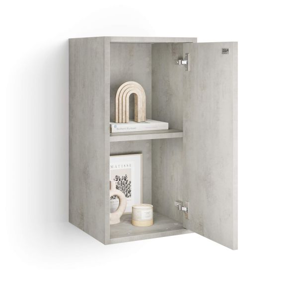 Iacopo Wall Unit 27.55 in, with Vertical Door, Concrete Effect, Grey detail image 1