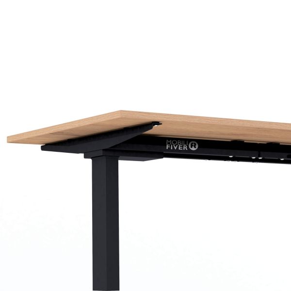 Clara Fixed Height Desk 62.99 x 31.49 in Rustic Oak with Black Legs detail image 2