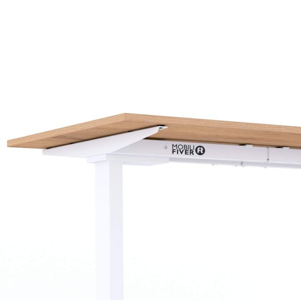 Clara Fixed Height Desk 62.99 x 23.62 in Rustic Oak with White Legs detail image 2