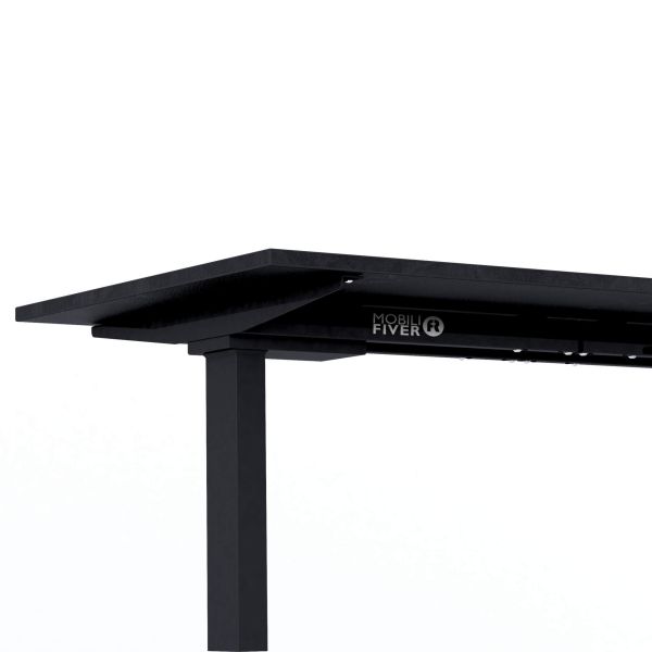 Clara Fixed Height Desk 47.24 x 31.49 in Concrete Effect, Black with Black Legs detail image 2