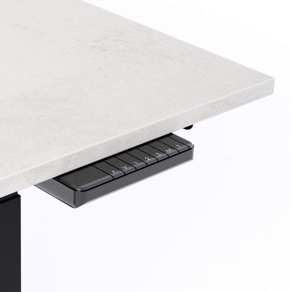 Clara Electric Standing Desk 47.2 x 23.6 in Concrete Effect, Grey with Black Legs detail image 1