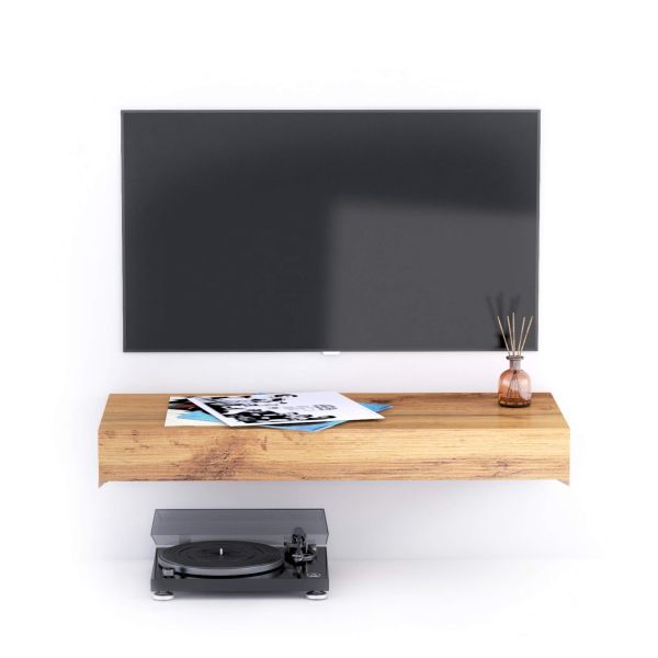 Floating tv stand Evolution 35.4 x 15.7 in, Rustic Oak detail image 1