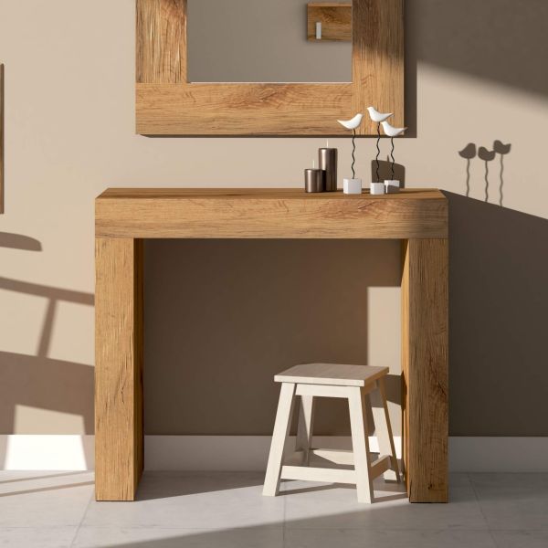 Evolution Console Table 35.4x15.7 in, Rustic Oak set image 1