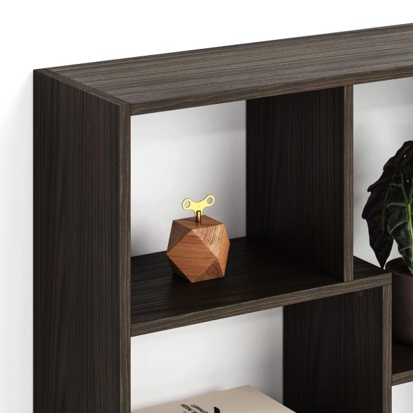 Iacopo XL Bookcase (126.61 x 93.07 in), Dark Walnut detail image 1