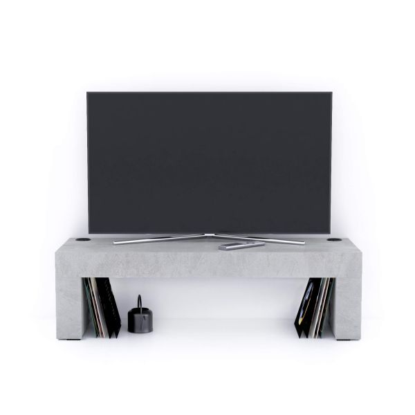 Evolution TV Stand 47.2x15.7 in, with Wireless Charger, Concrete Effect, Grey detail image 1