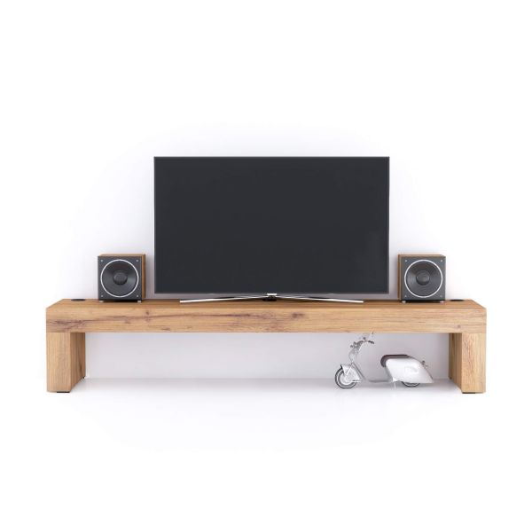 Evolution TV Stand 70.8x15.7 in, with Wireless Charger, Rustic Oak detail image 1