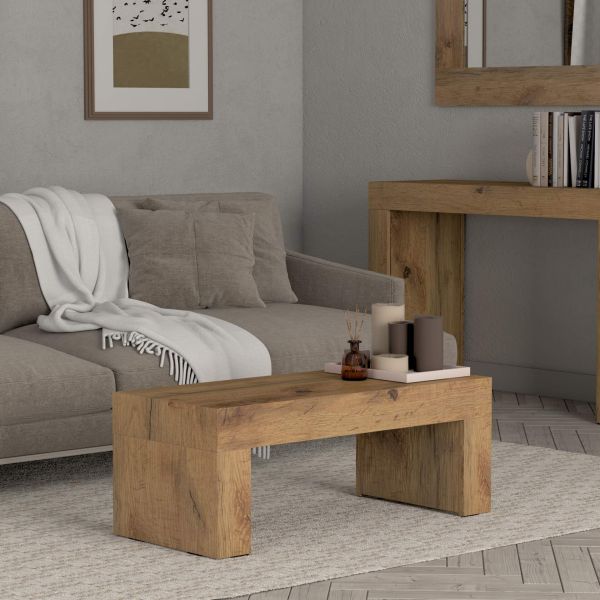 Evolution low Coffee Table 35.4 x 15.7 in, Rustic Oak set image 1