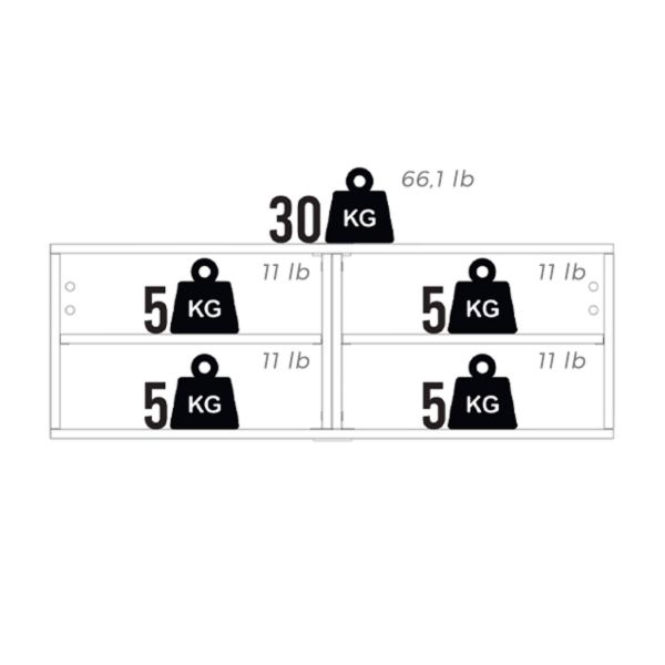 Easy Wall TV Unit with Flap Door, Ashwood White technical image 2