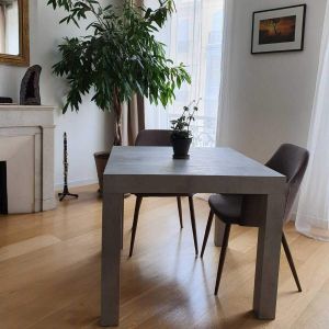 First, Extendable Console Table, Concrete Effect, Grey