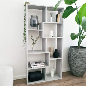 Bookcase XS Iacopo (63,31 x 31,5 in), Concrete Effect, Grey