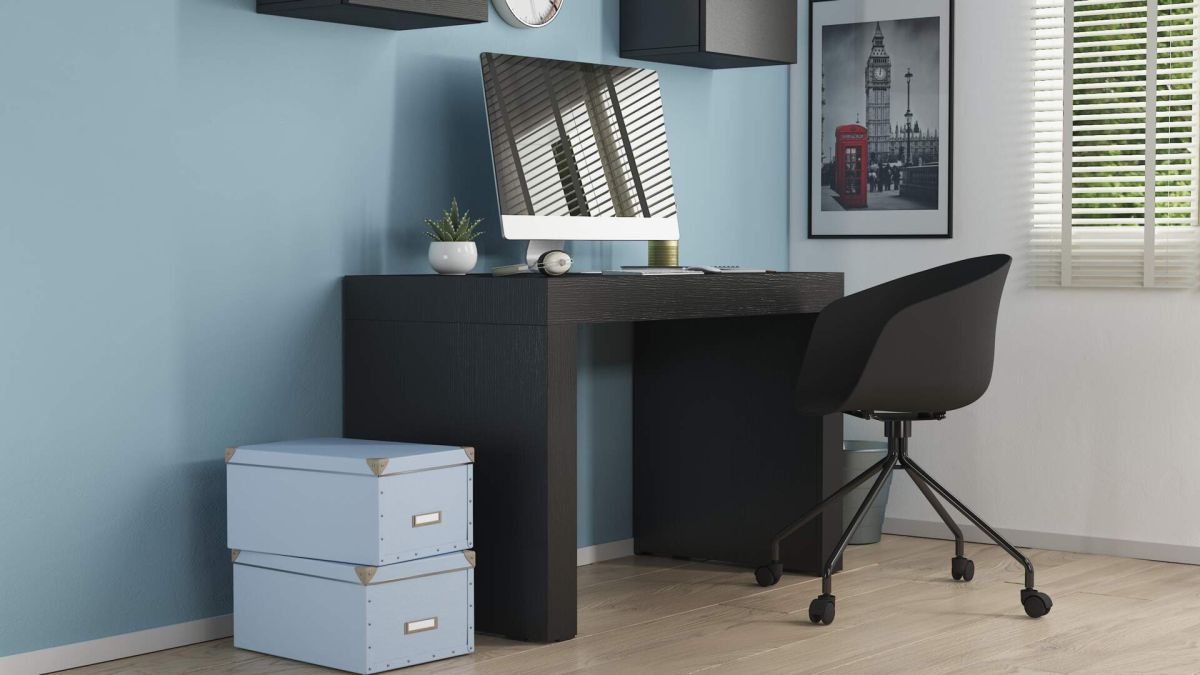 Evolution Desk 47.2 x 23.6 in, with Wireless Charger, Ashwood Black with Two Legs set image 1