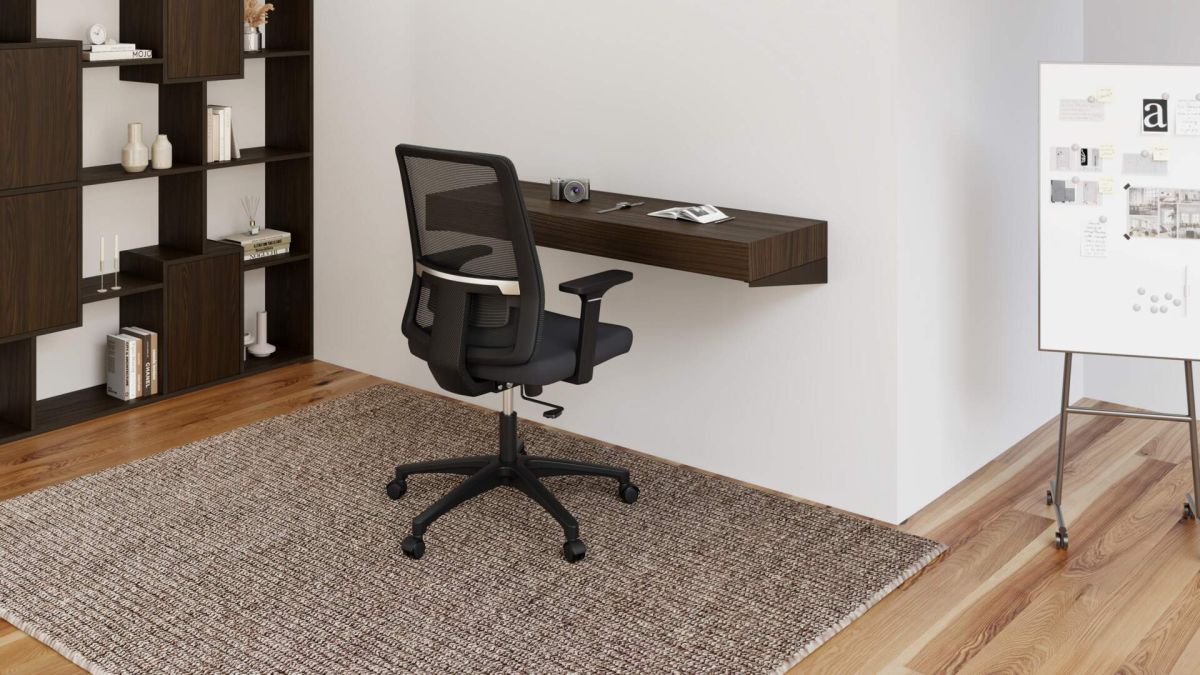 Evolution wall mounted desk 47.2x15.7 in, Dark Walnut set image 1