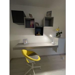 Evolution wall mounted desk 47.2x15.7 in, Concrete Effect, Grey