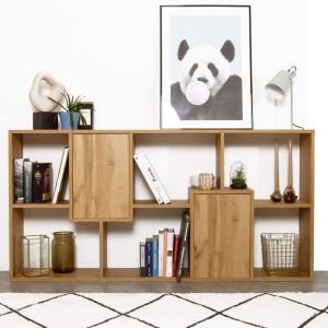 Iacopo XS Bookcase (63.31 x 31.5 in), Rustic Oak