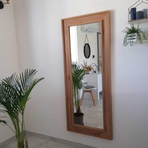 Angelica wall / floor Mirror, 63x 26.4 in, Rustic Oak