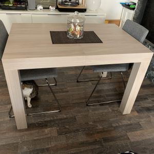 First Extendable Table, 47,2(77,6)x31,5 in, Pearled Elm