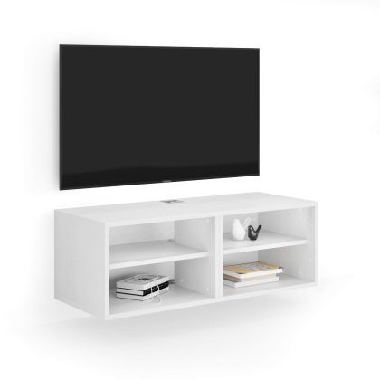 X Wall TV Unit without Door, Ashwood White