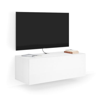 Easy Wall TV Unit with Drawer, Ashwood White main image