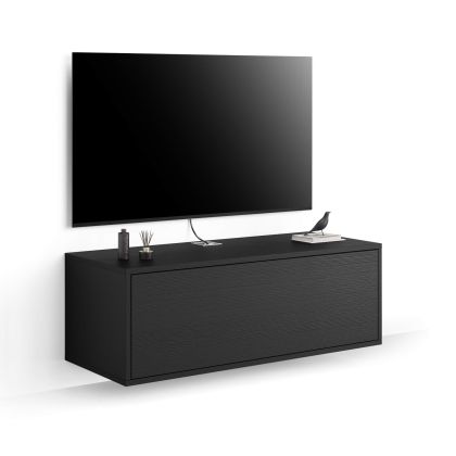 Iacopo Wall TV Unit with Drawer, Ashwood Black main image