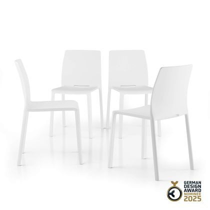 Emma Chairs, Set of 4, White