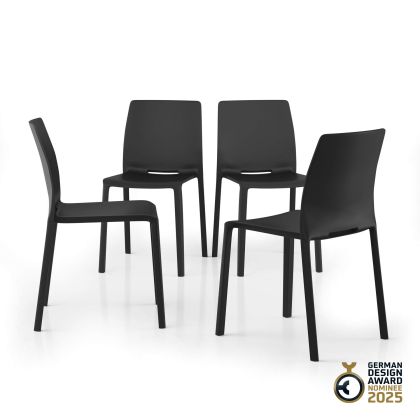 Emma Chairs, Set of 4, Black