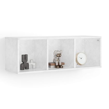 X Wall Unit 40.94 in Without Door, Concrete Effect, White