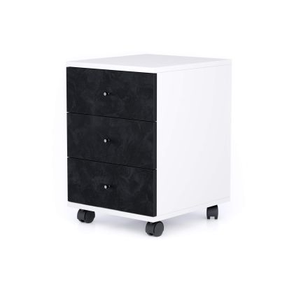 Clara Drawer unit on castors, Matt White with Concrete Black drawers