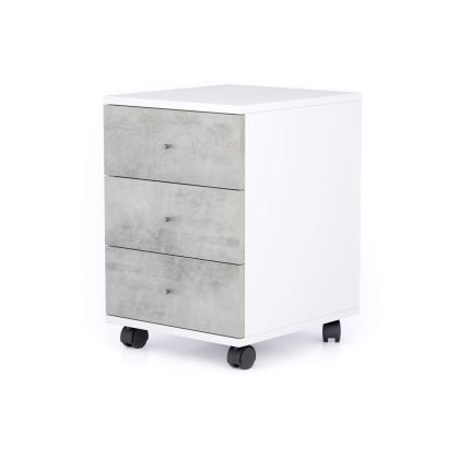 Clara Drawer unit on castors, Matt White with Concrete Grey drawers main image