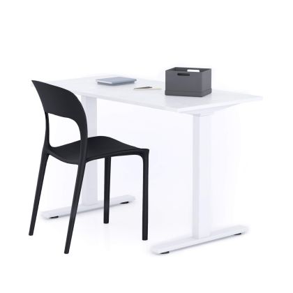 Clara Fixed Height Desk 47.2 x 23.6 in Concrete Effect, White with White Legs