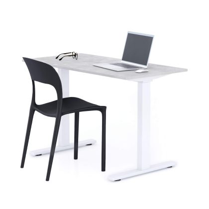 Clara Fixed Height Desk 47.2 x 23.6 in Concrete Effect, Grey with White Legs main image