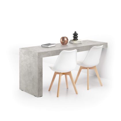 Evolution Desk 70,9 x 23,6 in, Concrete Effect, Grey with One Leg