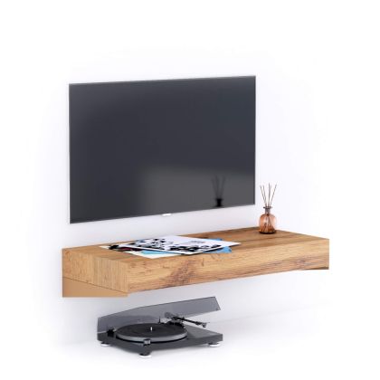 Floating tv stand Evolution 35.4 x 15.7 in, Rustic Oak