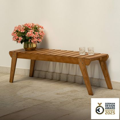 Wooden Garden Bench, Elena, Teak Color