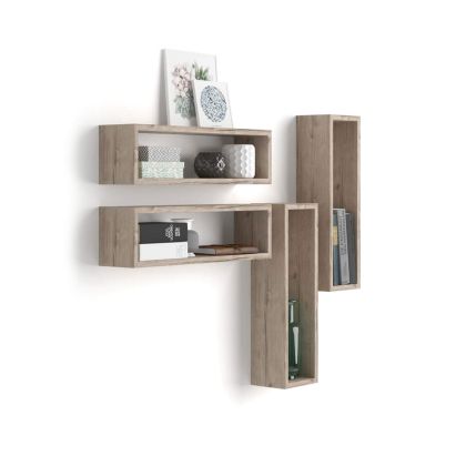 Set of 4 Iacopo cube wall units, Oak main image