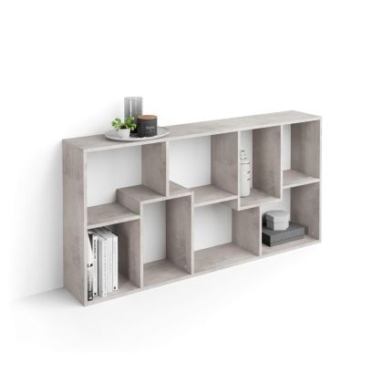 Bookcase XS Iacopo (63,31 x 31,5 in), Concrete Effect, Grey