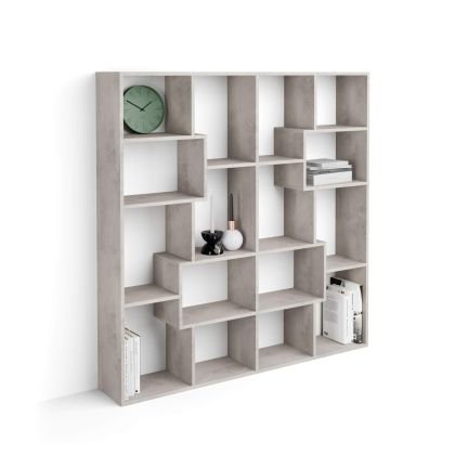 Iacopo S Bookcase (63.31 x 62.3 in), Concrete Effect, Grey