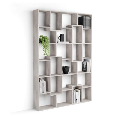 Iacopo M Bookcase (63.31 x 93.07 in), Concrete Effect, Grey