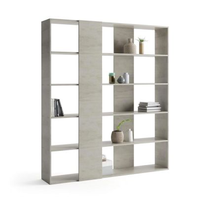 Rachele Modern Bookcase, Concrete Effect, Grey