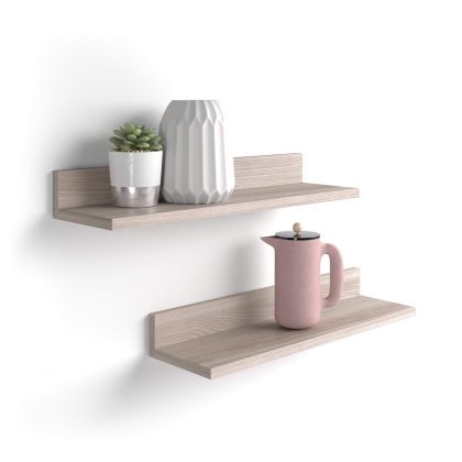 Set of 2 Rachele shelves, 23.62 in, Pearled Elm main image