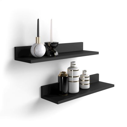 Set of 2 Rachele shelves, 31.49 in, Ashwood Black main image