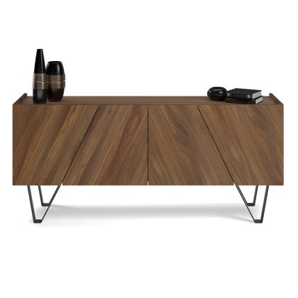 Emma 4-door Sideboard with black legs, Walnut