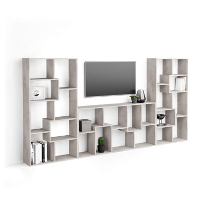 Iacopo TV wall unit, Concrete Effect, Grey